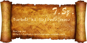 Turbéki Szilvánusz névjegykártya